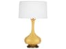 Pike Sunset Yellow Glazed Aged Brass Buffet Lamp