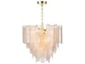 Glacier 8-Light Clear Brass Glass Pendant