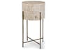 Bone Drum Side Table Antique Brass