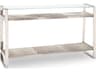 Andres Rectangular Glass Polished Nickel Console Table