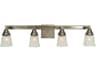 Mercer 4-Light Satin Pewter Polished Nickel Glass Vanity Light