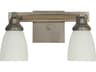 Mercer 2-Light Satin Pewter Polished Nickel Glass Vanity Light