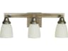 Mercer 3-Light Satin Pewter Polished Nickel Glass Vanity Light