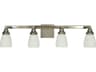 Mercer 4-Light Satin Pewter Polished Nickel Glass Vanity Light