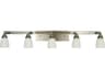 Mercer 5-Light Satin Pewter Polished Nickel Glass Vanity Light