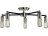 Nebula 5-Light Polished Nickel Matte Black Accents Semi Flush Mount