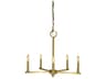 Evelyn 5-Light Brushed Brass Candelabra Chandelier