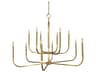 Manhattan 12-Light Brushed Brass Candelabra Chandelier