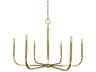 Manhattan 6-Light Brushed Brass Candelabra Chandelier