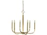Manhattan 6-Light Brushed Brass Candelabra Chandelier