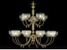 Chancery 15-Light Polished Brass Glass Bowl Tiered Chandelier