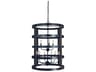 Homestead 9-Light Matte Black Cylinder Tiered Chandelier