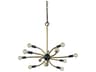 Comet 12-Light Antique Brass Matte Black Sputnik Pendant