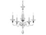 Jasmine 5-Light Polished Silver Crystal Candelabra Chandelier