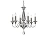 Jasmine 6-Light Polished Silver Crystal Candelabra Chandelier