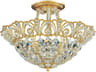 Rivendell 5-Light Gold Crystal Bowl Semi Flush Mount