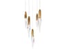 Kindjal 5-Light Aged Brass Linear Pendant