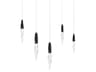Kindjal 5-Light Black Linear Island Pendant