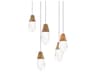 Martini 5-Light Aged Brass Pendant