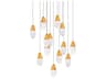 Martini 13-Light Aged Brass Pendant