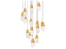 Martini 15-Light Aged Brass Pendant