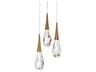 Hibiscus 3-Light Aged Brass Mini Pendant