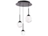 Quest 3-Light Black Globe Mini Pendant
