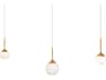 Quest 3-Light Aged Brass Globe Island Pendant