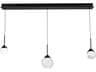 Quest 3-Light Black Globe Island Pendant