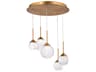 Quest 5-Light Aged Brass Globe Pendant