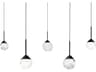 Quest 5-Light Black Globe Island Pendant