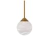 Quest 1-Light Aged Brass Globe Mini Pendant