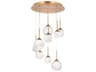 Quest 9-Light Aged Brass Globe Pendant