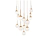 Quest 13-Light Aged Brass Globe Pendant