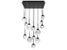 Quest 13-Light Black Globe Pendant