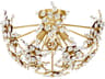 Esteracae 3-Light Gold Crystal Semi Flush Mount