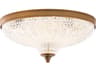 Roma 1-Light Aged Brass Crystal Glass Bowl Flush Mount