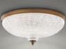 Roma 1-Light Aged Brass Crystal Glass Bowl Flush Mount