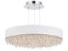 Eclyptix 1-Light Stainless Steel White Crystal LED Round Pendant