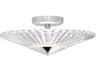 Origami 1-Light Polished Chrome Crystal LED Dome Linear Semi Flush Mount