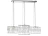 Selene 6-Light Stainless Steel Silver Crystal LED Linear Island Pendant