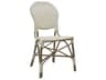 Alu Affaire Aluminum Taupe Stackable Isabell Outdoor Dining Side Chair in Grey/White Dots