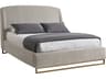 Mixt Nevin Polo Club Stone Antique Brass Gray Upholstered Queen Platform Bed