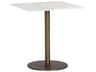 Ikon Enco Square Marble White Antique Bronze Dining Table