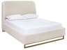 Nevin Dove Cream Beige Upholstered Queen Platform Bed