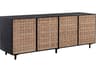 Omari 80" Suede Light Tan Leather Sideboard