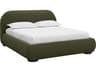 Marin Green Oak Wood Upholstered King Platform Bed