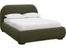 Marin Green Oak Wood Upholstered Queen Platform Bed