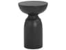 Goya Round Concrete End Table Black