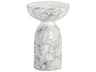 MIXT Goya Concrete Marble Look White Round End Table